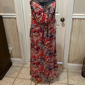 Multi colored Gap strapless, ankle length dress